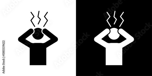Anxiety icon Outline sign symbol set