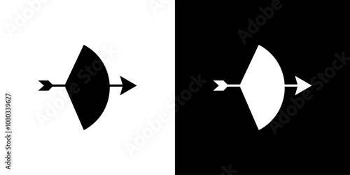 archery icon Outline sign symbol set