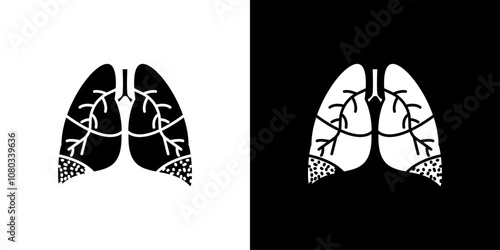 Asthma icon Outline sign symbol set