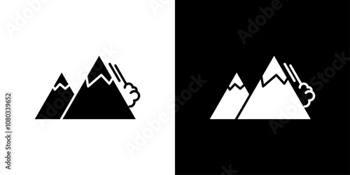 avalanche icon Outline sign symbol set