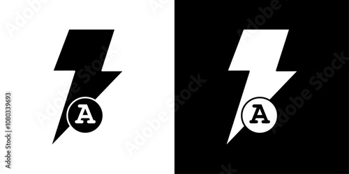 auto flash icon Outline sign symbol set