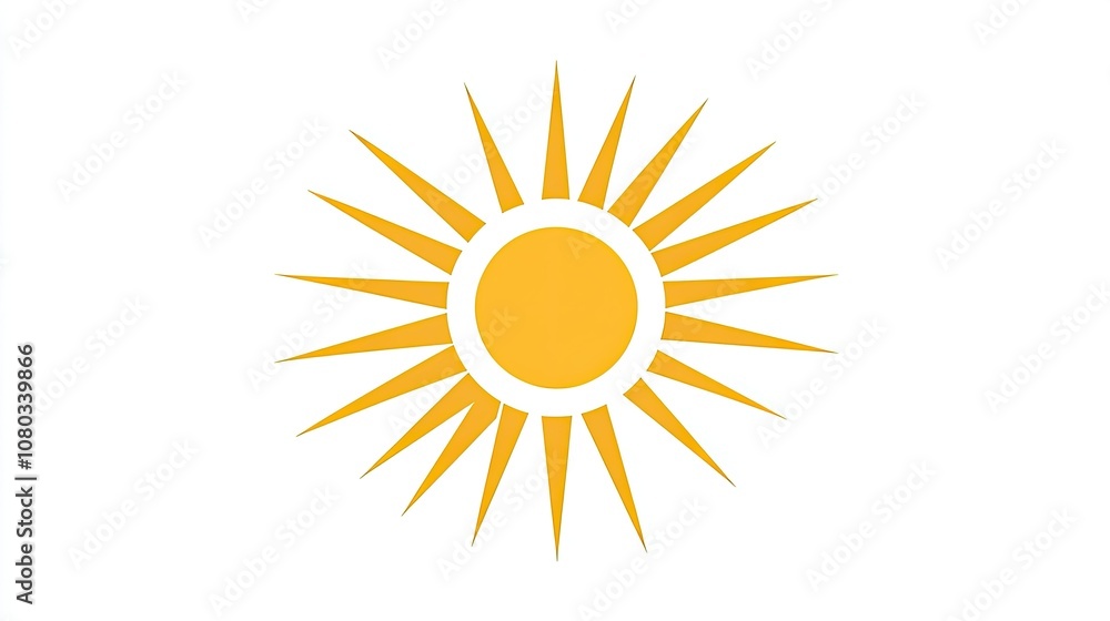 Bright and Vibrant Sun Icon with Radiating Rays Ideal for Summer Themes, Solar Energy Concepts, and Nature Graphics for Multiple Creative Projects Bright and Vibrant Sun Icon with Radiating Rays Ideal for Summer Themes, Solar Energy Concepts, and Nature Graphics for Multiple Creative Projects