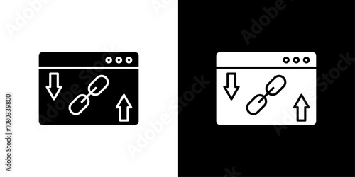 Backlink icon Outline sign symbol set