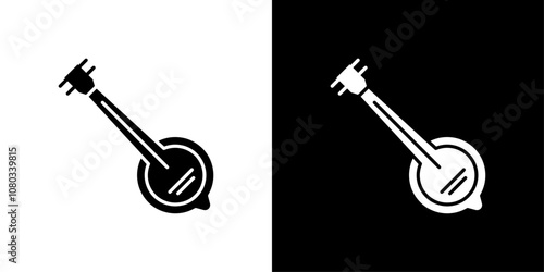 banjo icon Outline sign symbol set