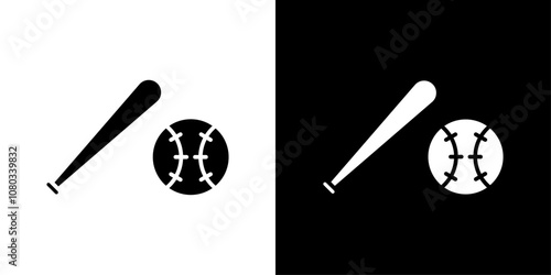 Baseball icon Outline sign symbol set