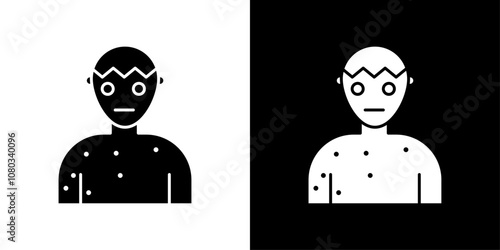 Boy chicken pox icon Outline sign symbol set
