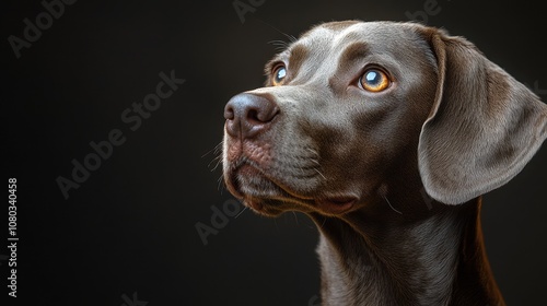 Charming indoor canine portrait, dog tilting head, gentle illumination, warm atmosphere, captivating expression, inviting and serene setting