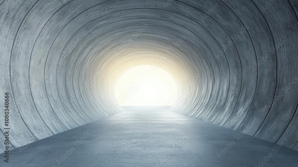 Concrete tunnel leading to bright light at the end, isolated background. Concrete tunnel leading to bright light at the end, isolated background.