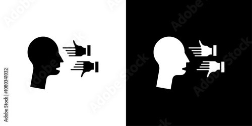 Criticism icon Outline sign symbol set