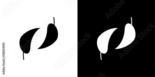 falcate icon Outline sign symbol set