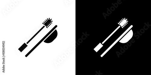 Eyebrow brush icon Outline sign symbol set