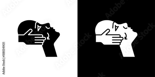face massage icon Outline sign symbol set