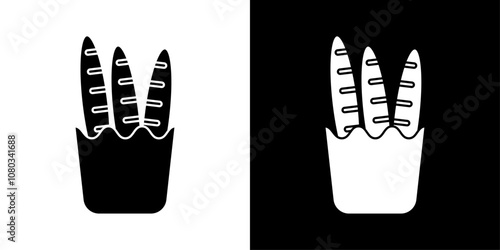 French bread icon Outline sign symbol set
