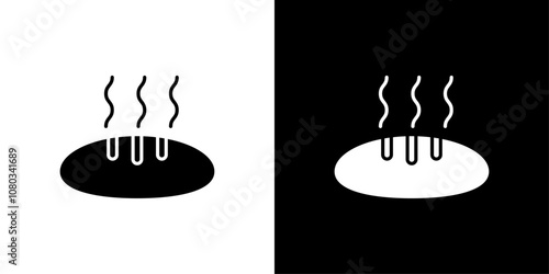 fresh bread icon Outline sign symbol set