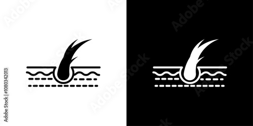 Hair Split Ends icon Outline sign symbol set