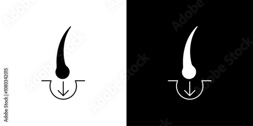 hair transplant icon Outline sign symbol set