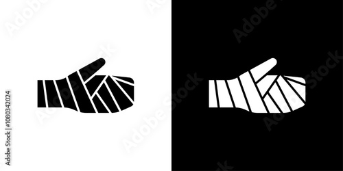 hand accident icon Outline sign symbol set