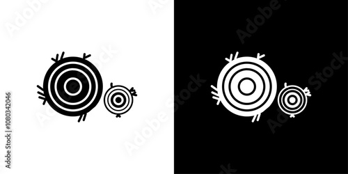 Hay bale icon Outline sign symbol set