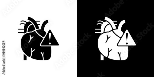 Heart risk icon Outline sign symbol set