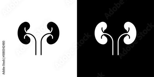 kidney icon Outline sign symbol set