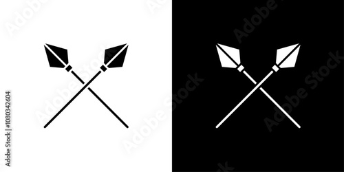 lance icon Outline sign symbol set