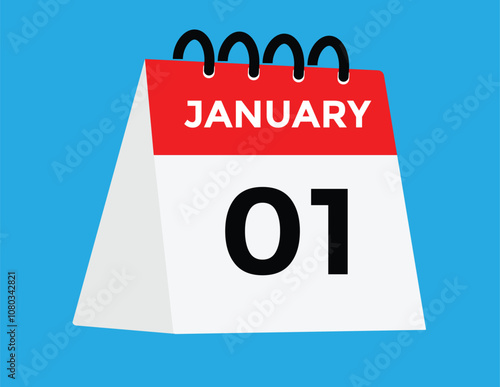 January 1 Calendar Day or Calender Date for Deadlines or Appointment. calendar date icon on white background