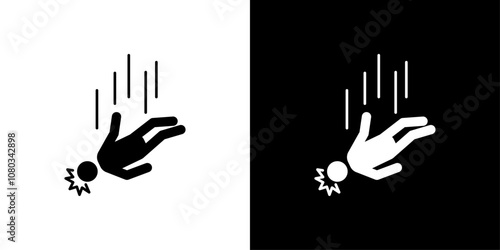 man fall down icon Outline sign symbol set