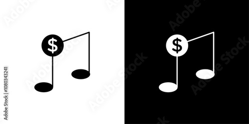 Music Price icon Outline sign symbol set