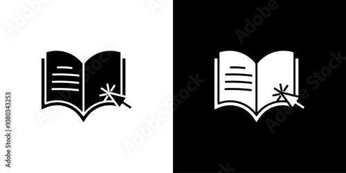 Online library icon Outline sign symbol set