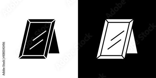 Photo frame icon Outline sign symbol set