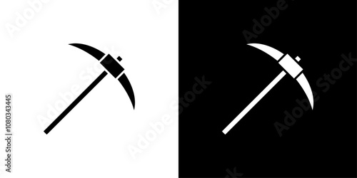 pickaxe icon Outline sign symbol set