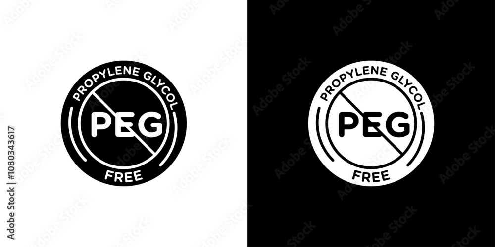 Propylene glycol free icon Outline sign symbol set Propylene glycol free icon Outline sign symbol set