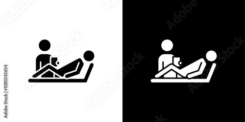 psychologist and patient icon Outline sign symbol set