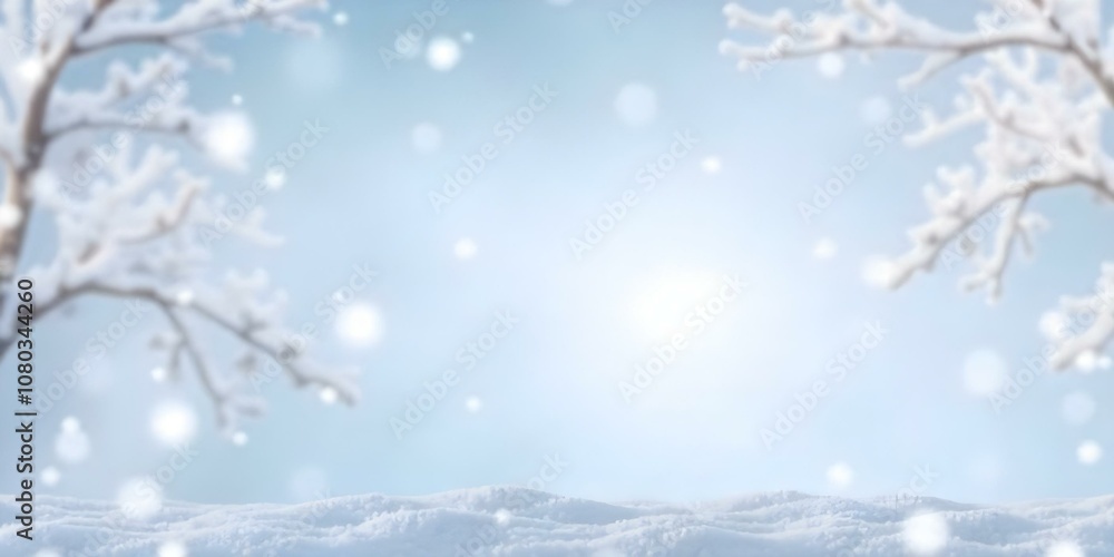 Blurred winter background with soft focus and falling snow or snowflakes. Blurred winter background with soft focus and falling snow or snowflakes.