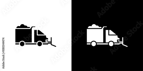 Snowplow icon Outline sign symbol set