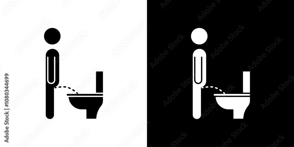 Toilet urinate icon Outline sign symbol set Toilet urinate icon Outline sign symbol set