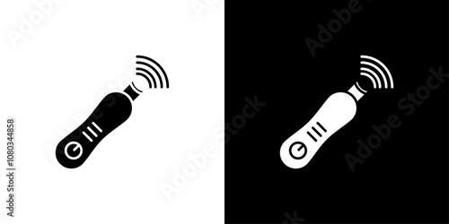 Ultrasonic face skin scrubber icon Outline sign symbol set