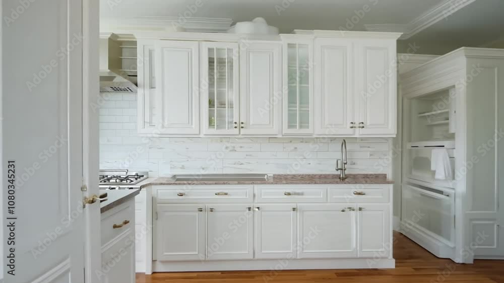 white interior of a kitchen. generative ai white interior of a kitchen. generative ai