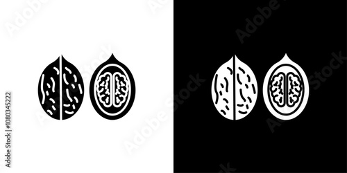 Walnut icon Outline sign symbol set