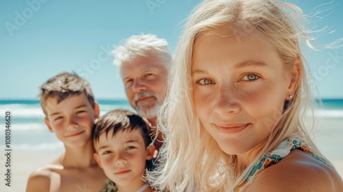 The Family Enjoying Beach Day