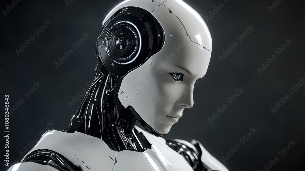 Thoughtful Robot Holding Its Head Thoughtful Robot Holding Its Head