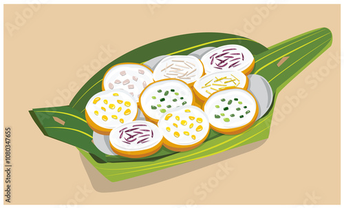 Coconut pudding, KANOM KHROG Coconut rice pancakes,kind of Thai sweet