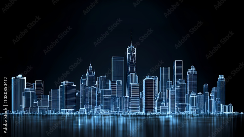 digital technology blue city digital city illustration poster background digital technology blue city digital city illustration poster background