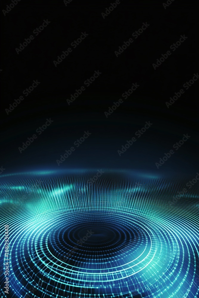 Abstract Digital Background with Circular Patterns and Glowing Lights in Blue and Green, Ideal for Technology, Science, and Futuristic Themes Abstract Digital Background with Circular Patterns and Glowing Lights in Blue and Green, Ideal for Technology, Science, and Futuristic Themes