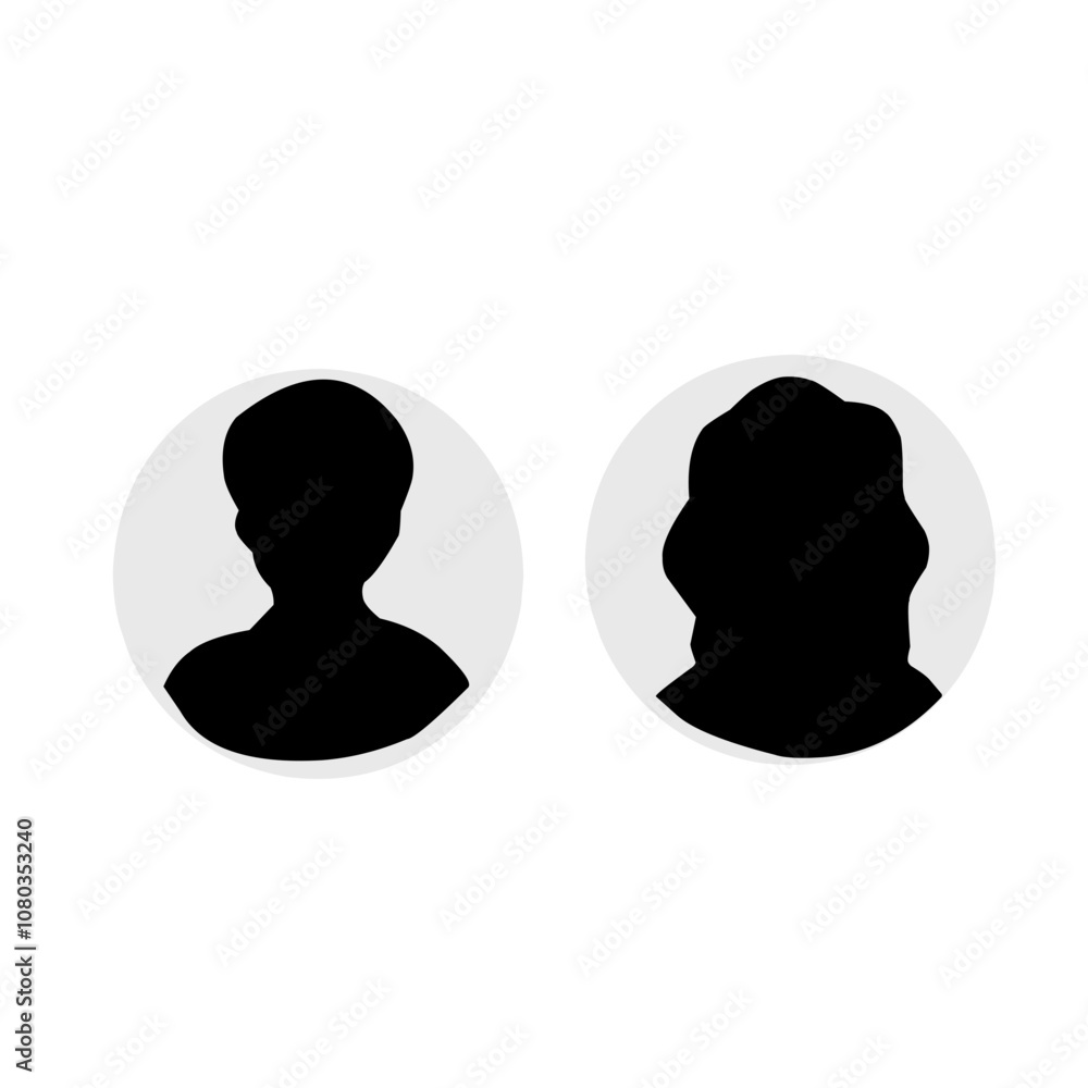 Male and female portrait silhouette Male and female portrait silhouette