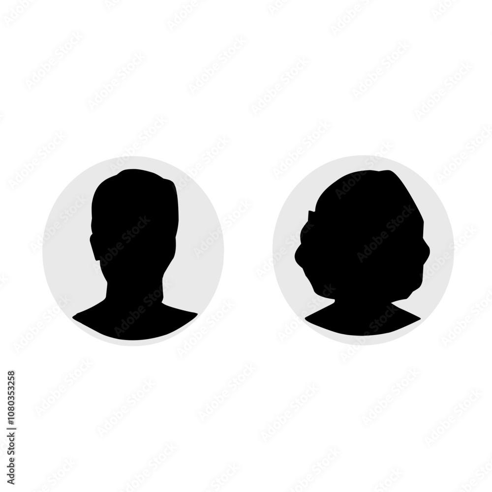 Male and female portrait silhouette Male and female portrait silhouette