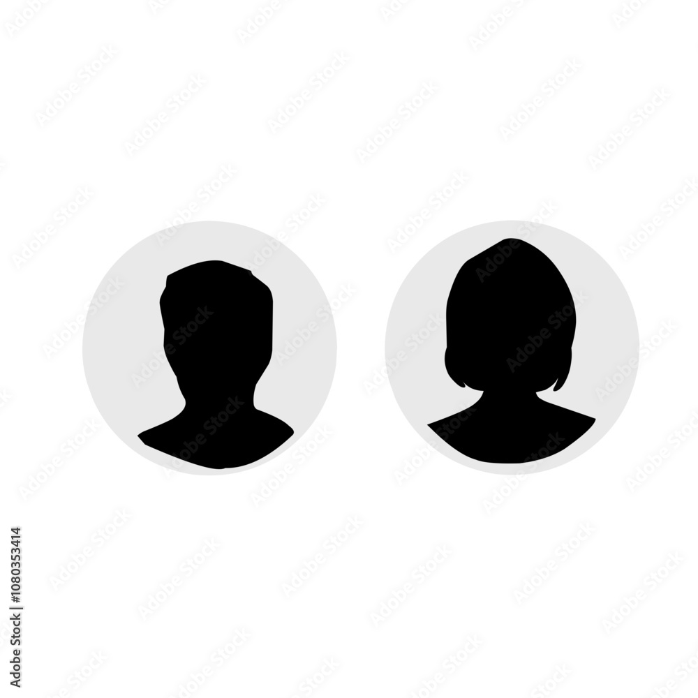 Male and female portrait silhouette Male and female portrait silhouette