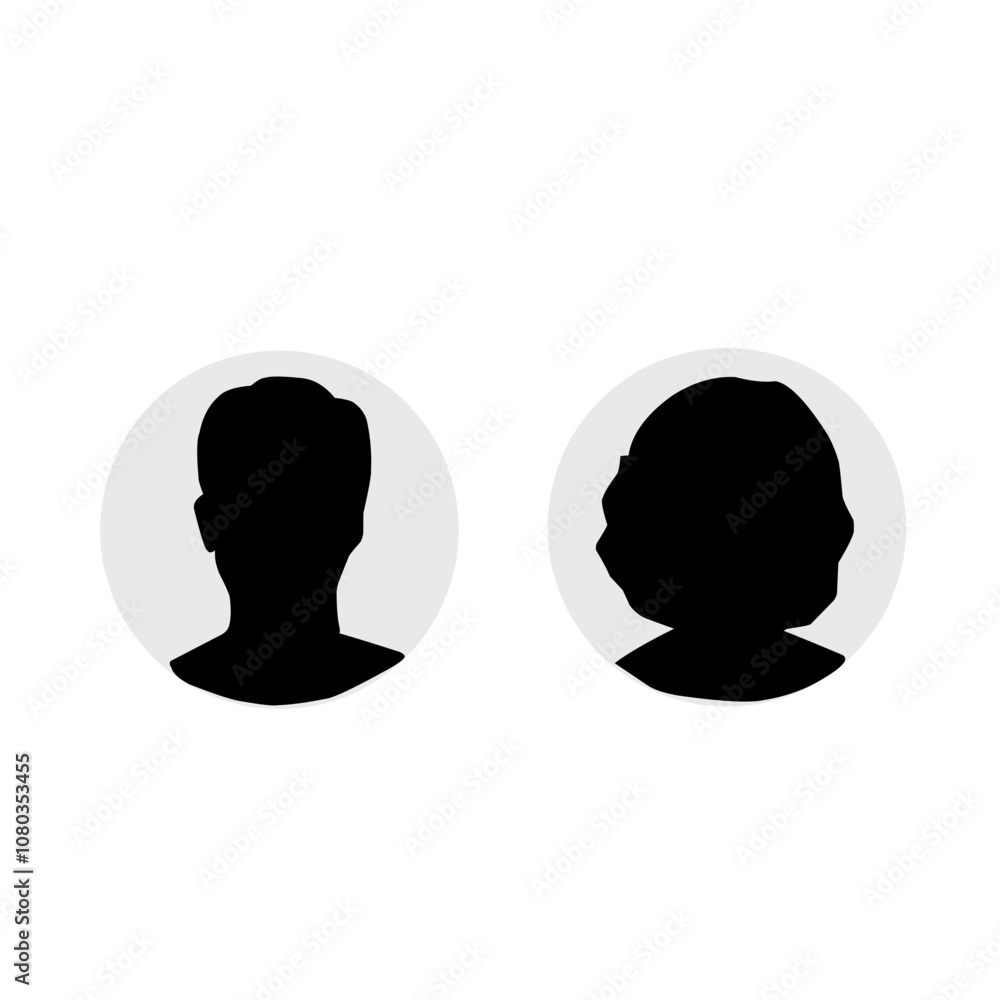 Male and female portrait silhouette Male and female portrait silhouette