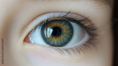 Close-Up of Blue-Green Human Eye 