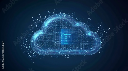 Wallpaper Mural A digital cloud symbol representing data storage and connectivity in a futuristic design. Torontodigital.ca